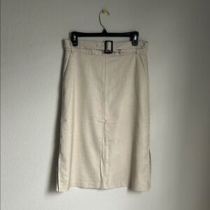 Banana Republic Beige Pencil Skirt with Belt Detail